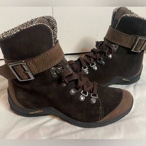 NWOT Merrell Pravina Women’s Lace Up Suede Brown Boots Size 6.5